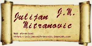 Julijan Mitranović vizit kartica